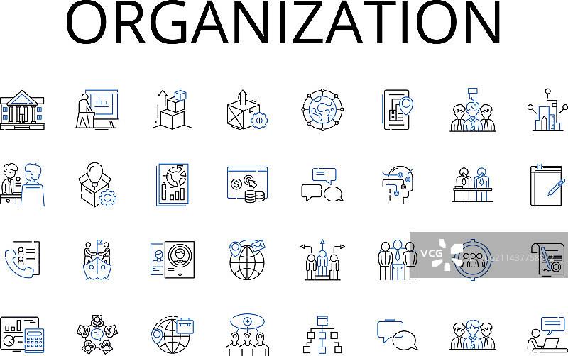 组织系列线性图标图片素材