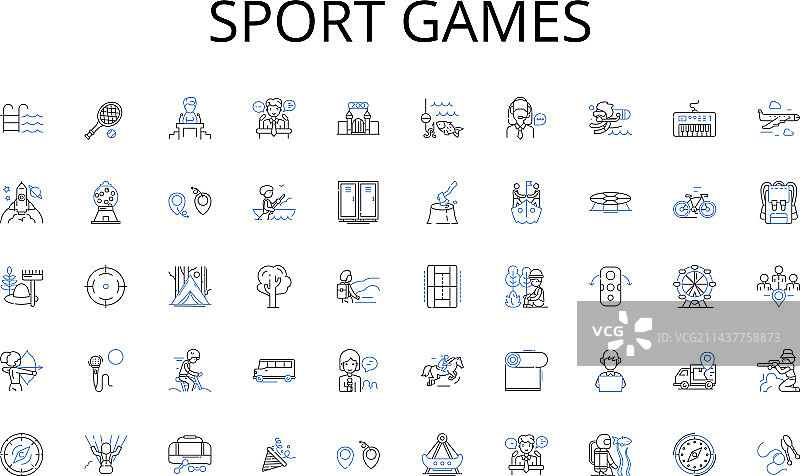 运动游戏线性图标合集：茶点图片素材