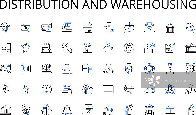 分销和仓储线性图标合集图片素材