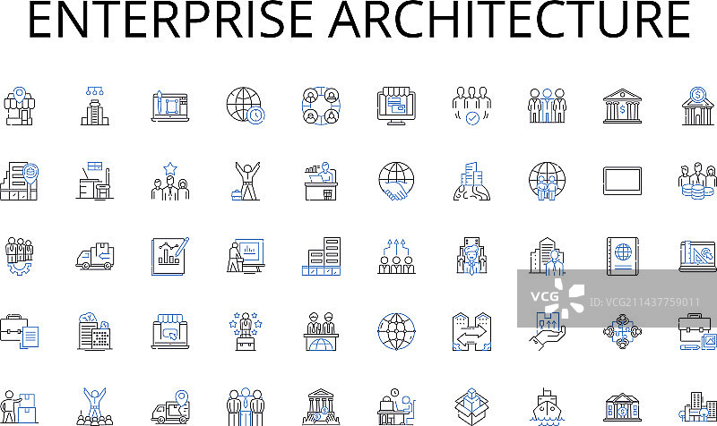 企业架构线性图标合集图片素材