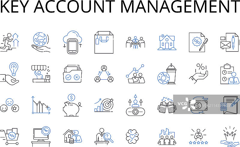 重要客户管理线性图标合集图片素材