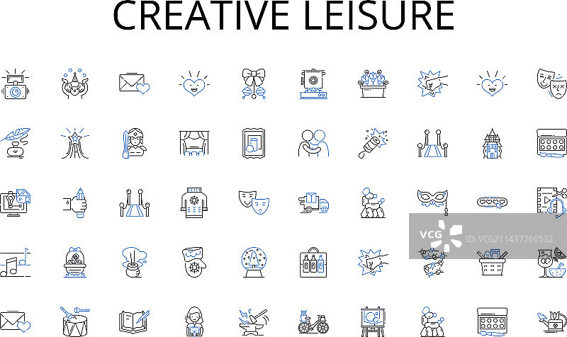 创意休闲线性图标合集图片素材