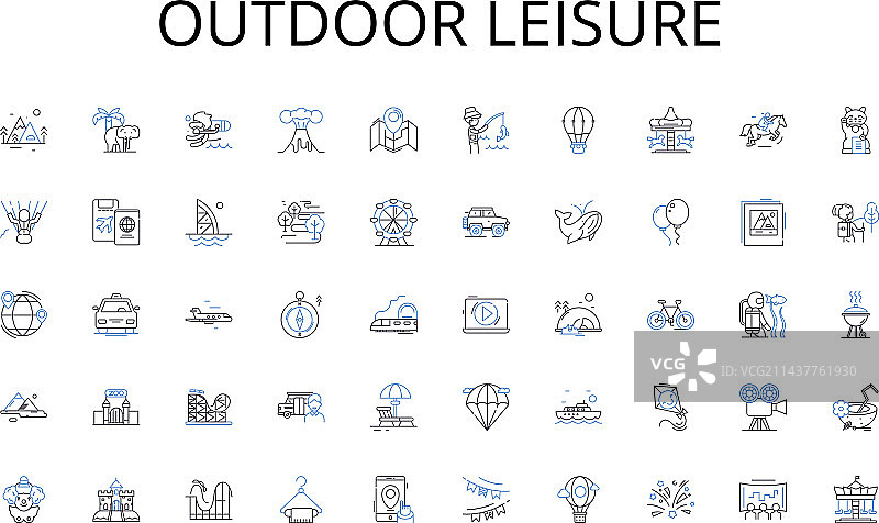 户外休闲线性图标合集导航图片素材