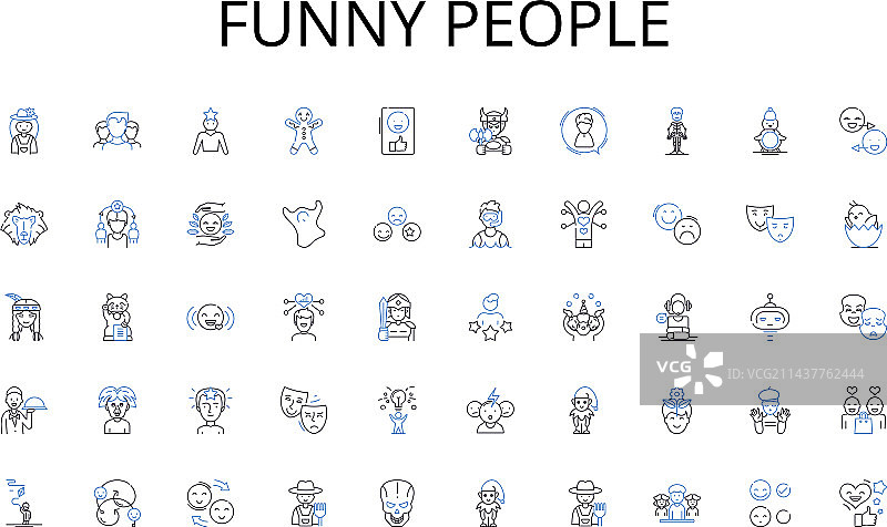 有趣的人物线条图标合集图片素材