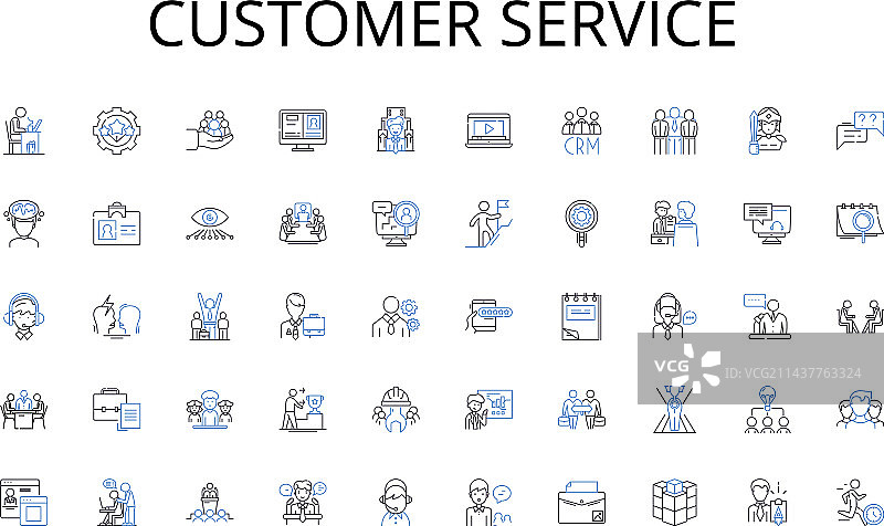 客服线性图标合集图片素材