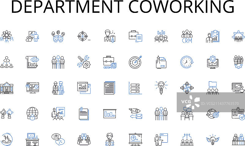 部门联合办公线性图标系列图片素材