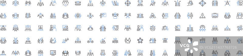 会议计划线性图标日程表合集图片素材