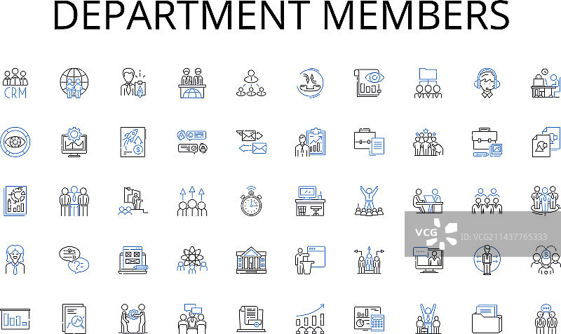 部门成员线性图标合集图片素材