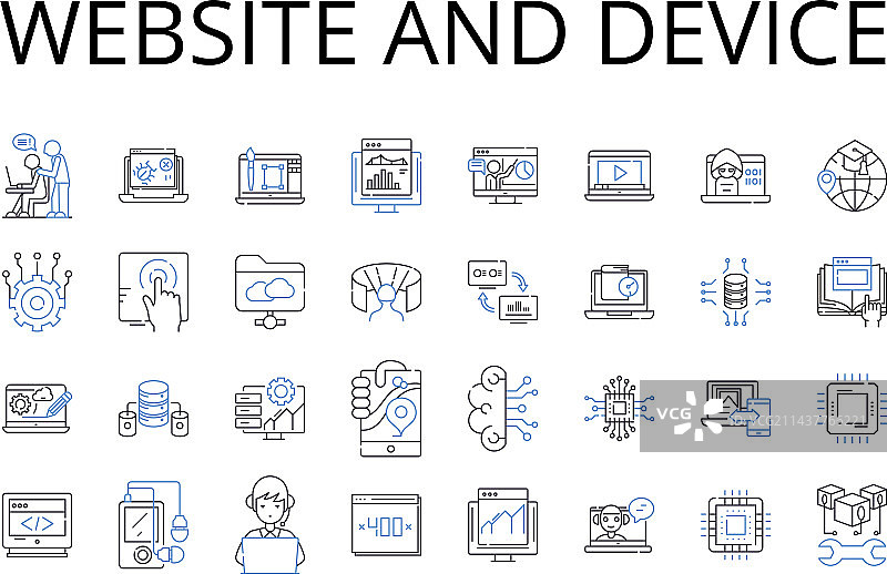 网站和设备线性图标系列主页图片素材