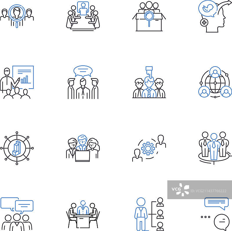 执政办公室线条图标集合图片素材
