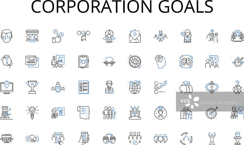 公司目标线性图标合集图片素材