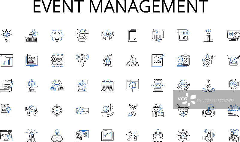 花园活动管理线性图标系列图片素材