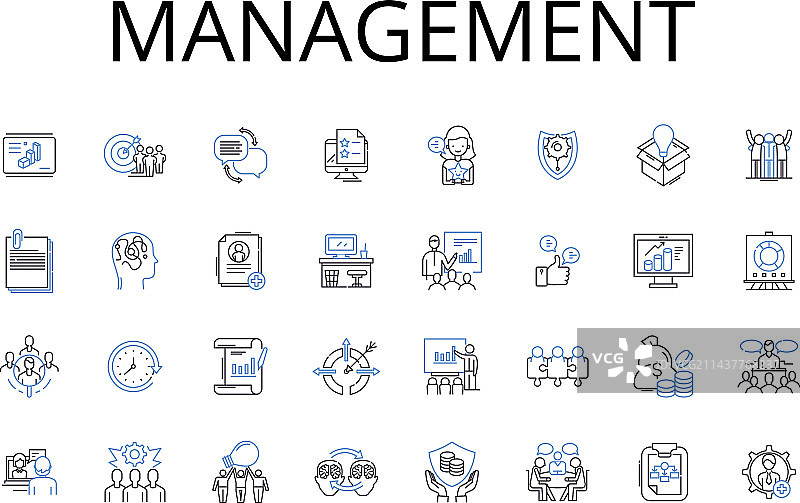 行政管理线条图标合集图片素材