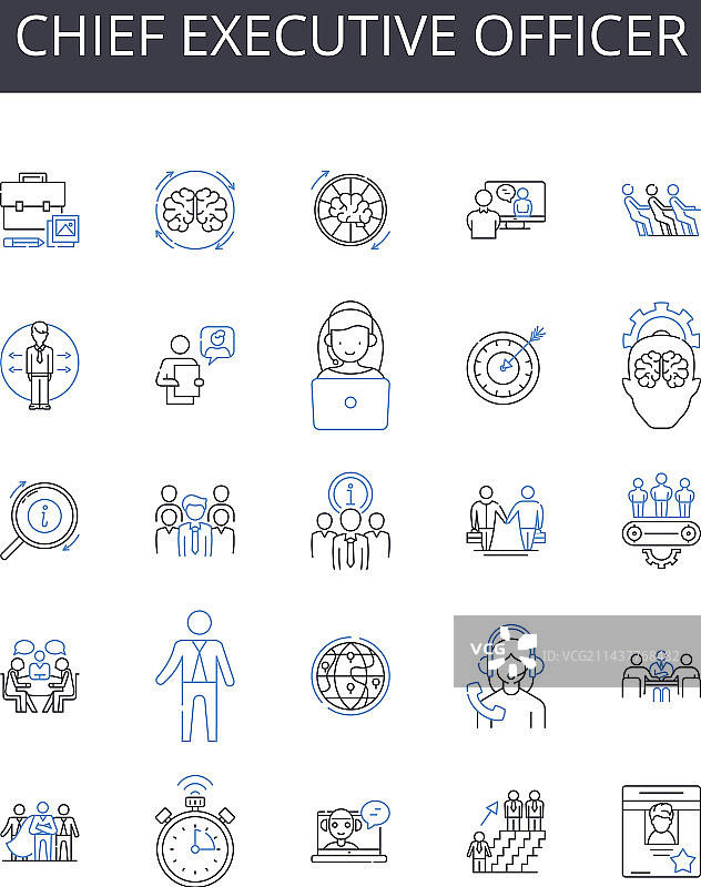 首席执行官线条图标合集图片素材