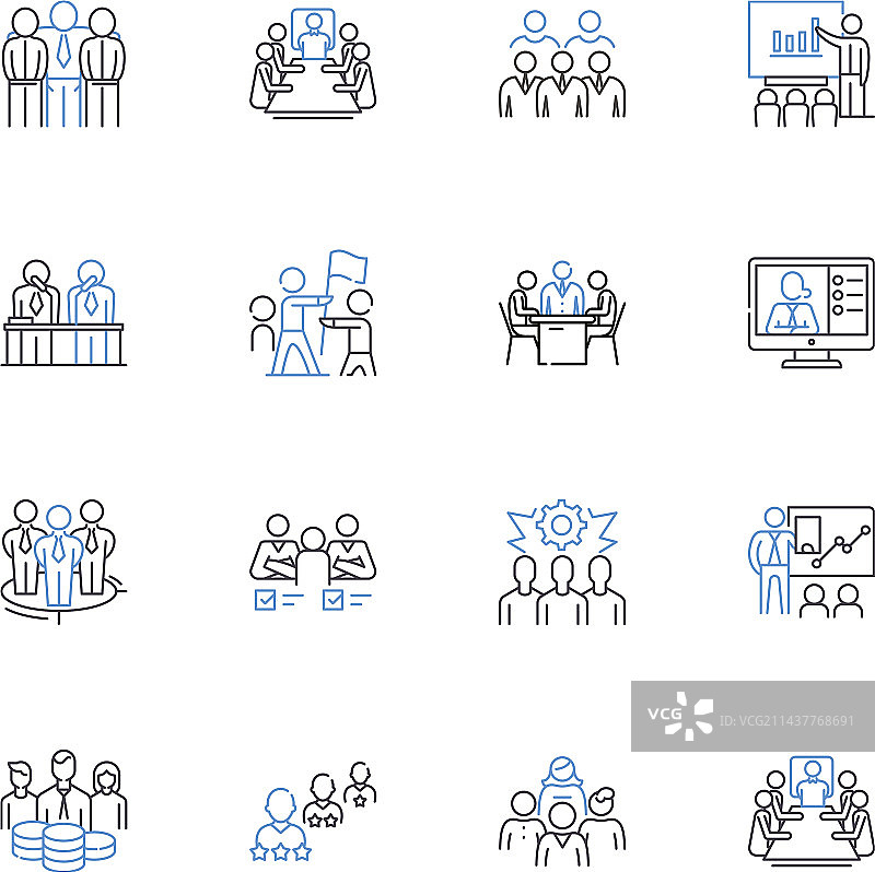 座谈会线性图标讨论图片素材