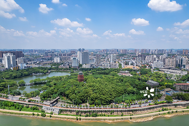 中国株洲神农公园航拍图片素材