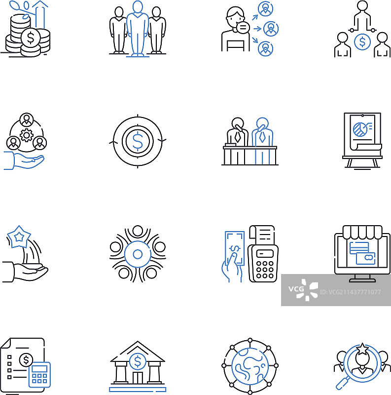 在线精品店线性图标集合图片素材