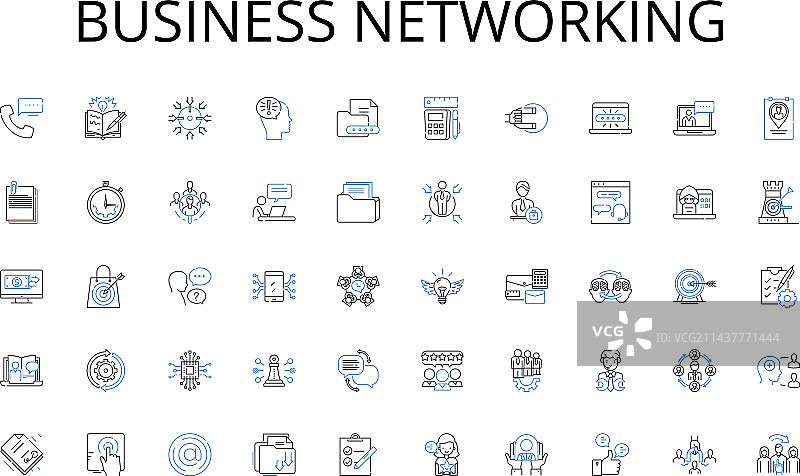 商务社交线性图标合集图片素材