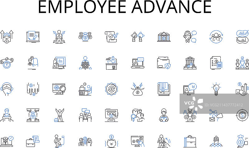 员工福利抵押贷款线性图标图片素材