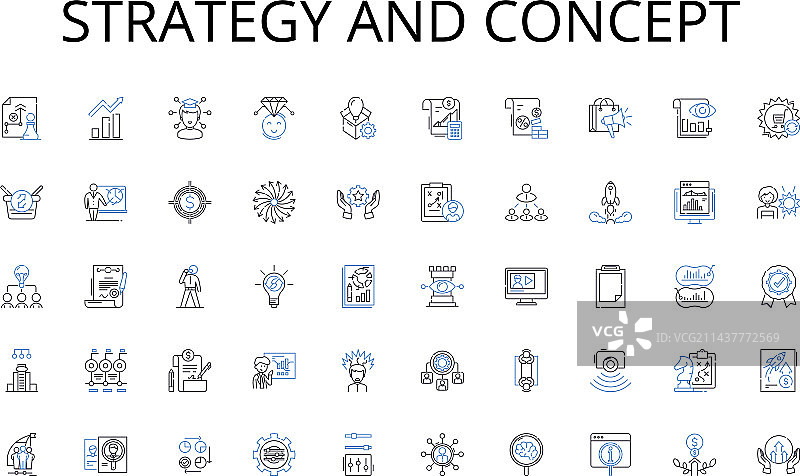 策略与概念线性图标合集图片素材