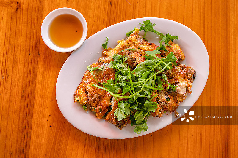 中国广东省揭阳潮汕美食蚝仔烙图片素材