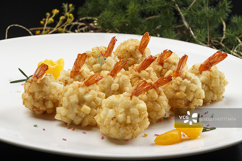 黄金炸虾球图片素材