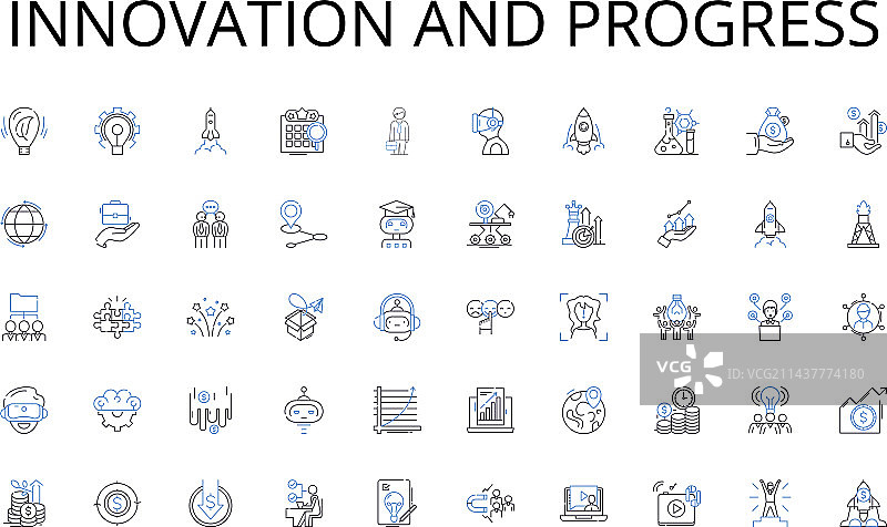 创新与进步线性图标合集图片素材