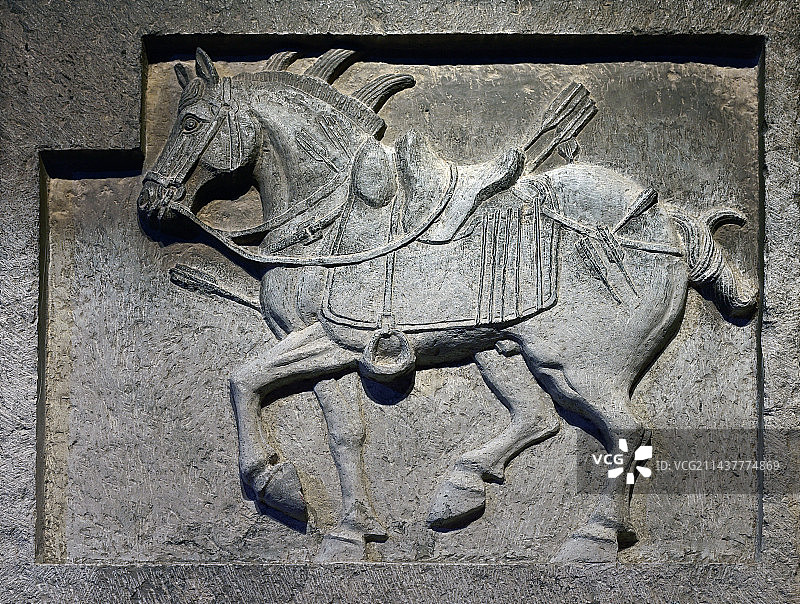 唐代《昭陵六骏——拳毛騧（第五骏）》（复制品））图片素材