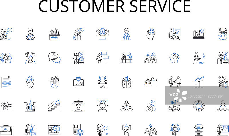 客户服务线性图标合集冒险之旅图片素材