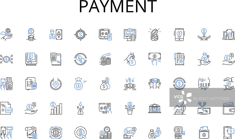 支付线性图标合集图片素材