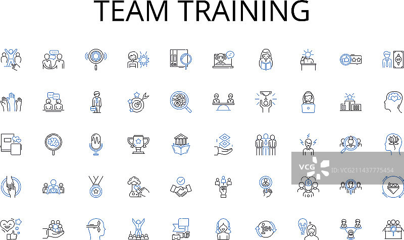 团队培训线性图标创意合集图片素材