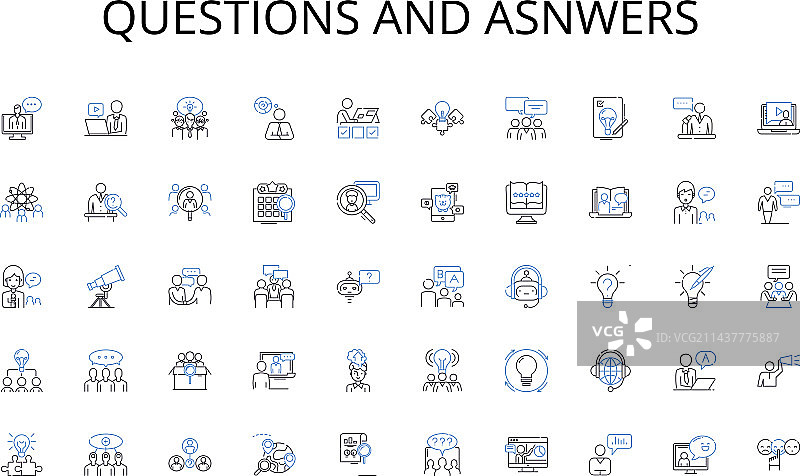 问答线性图标合集图片素材