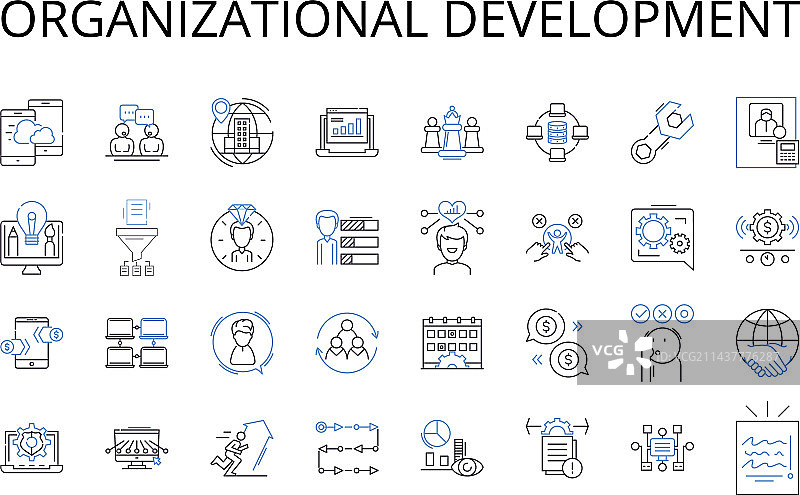 组织发展线性图标合集图片素材