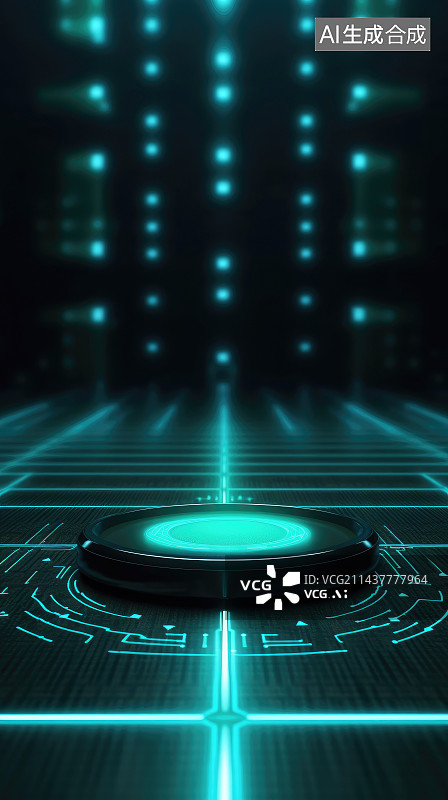 【AI数字艺术】科技感虚拟商品展台极简3D背景图片素材