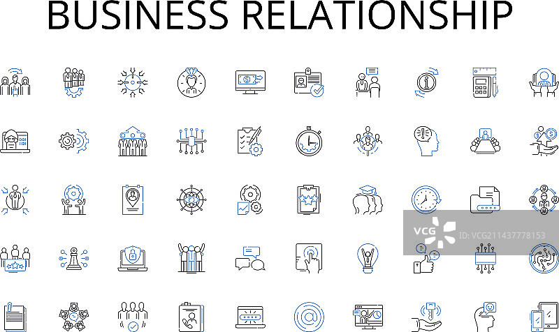 商业关系线性图标合集图片素材