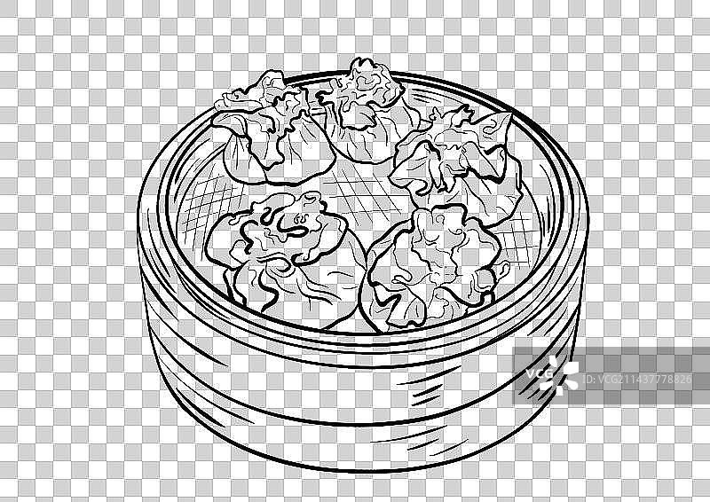 线描 烧麦图片素材
