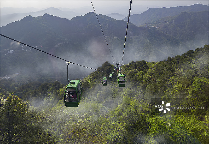 湖北麻城龟峰山缆车图片素材