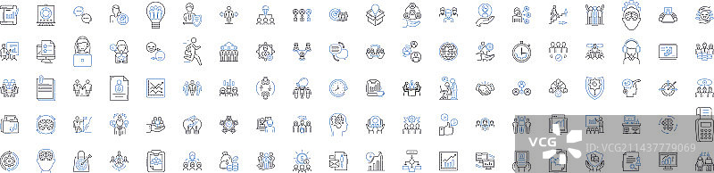 行政规划线性图标合集图片素材