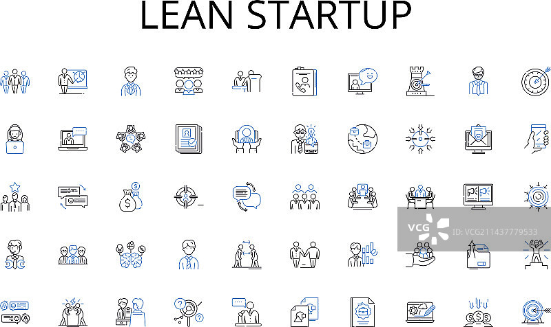 精益创业线条图标合集图片素材