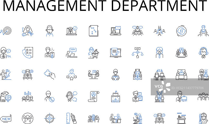 部门管理线性图标合集图片素材