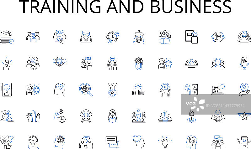 培训与商业线条图标合集图片素材