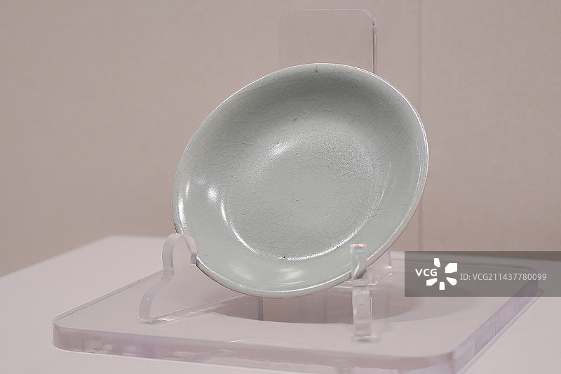 天津博物馆 汝窑天青釉盘图片素材