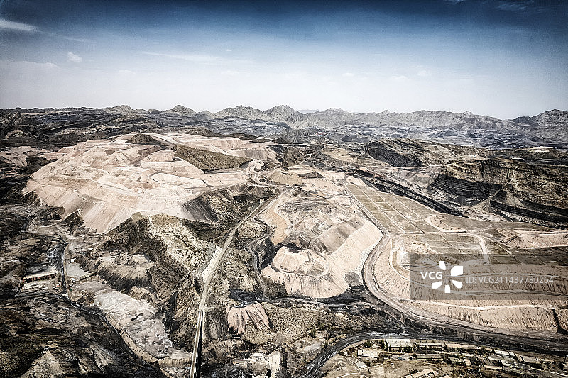 寂静的贺兰山，萧条的煤山图片素材