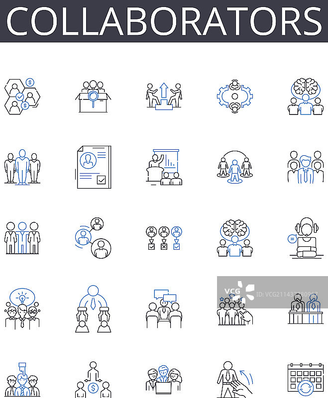 合作者线性图标合集图片素材