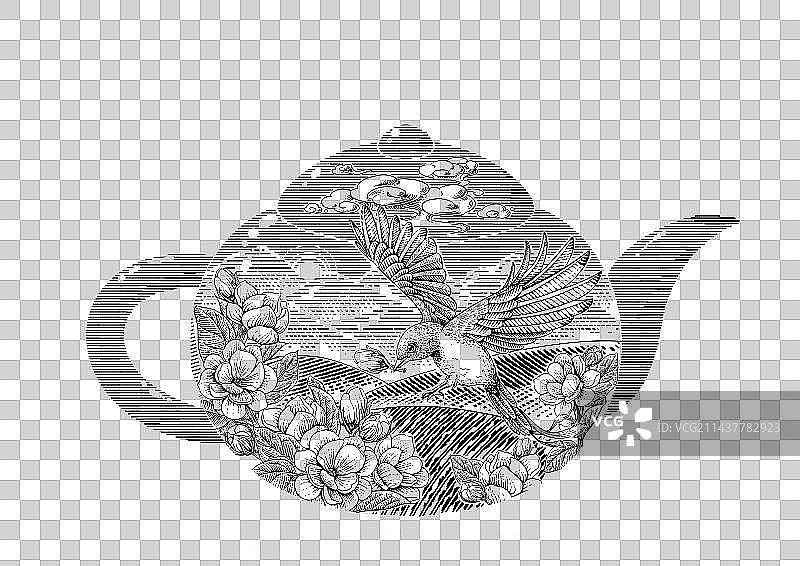 一壶茉莉花茶图片素材