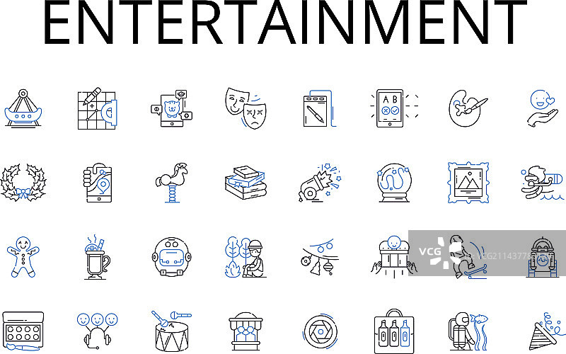 娱乐项目线条图标合集图片素材