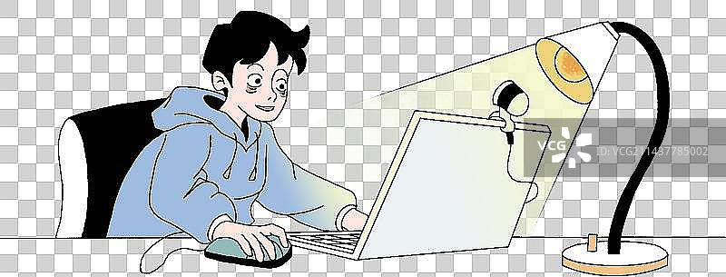 熬夜的男生图片素材