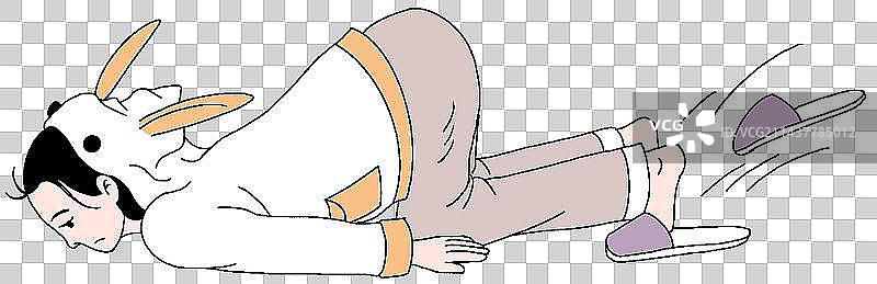 趴地上郁闷的女人图片素材