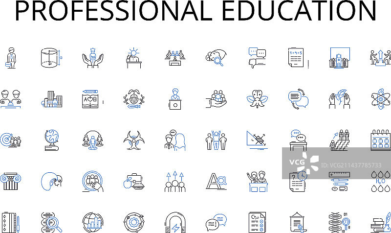 专业教育线条图标合集图片素材