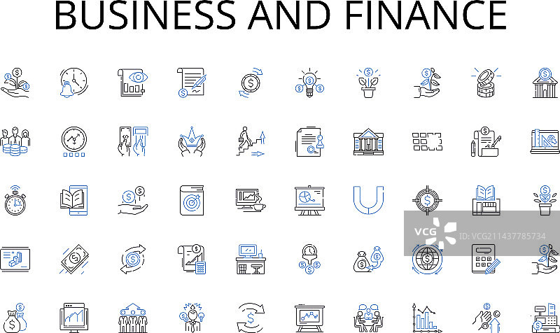 商业与金融线性图标合集图片素材